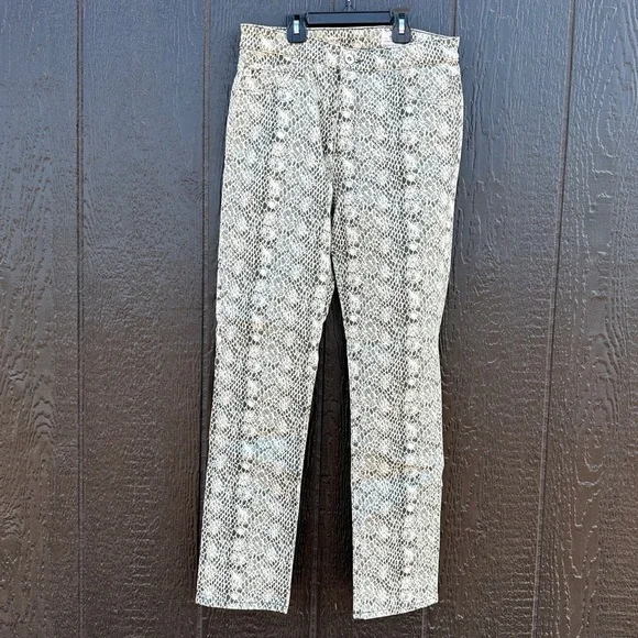 Adriano Goldschmied 28R Jeans Pants Python Snake Pattern Mari High Rise Straight - Picture 4 of 13